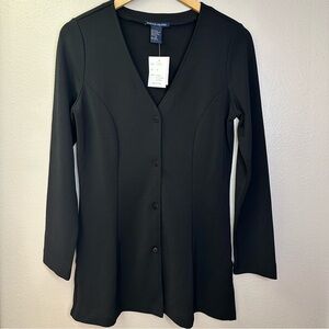 NWT Boston Proper Black V Neck Button-Up Cardigan Jacket